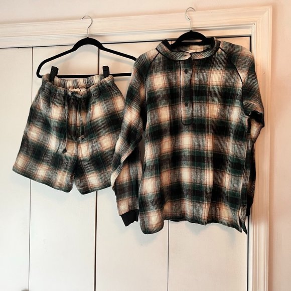 Maurices Other - Maurice's Thermal Pajamas w/Shorts - Green/Black Plaid - M